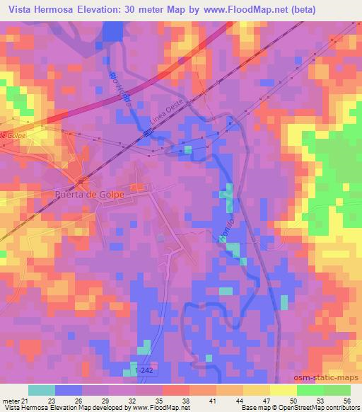 Vista Hermosa,Cuba Elevation Map