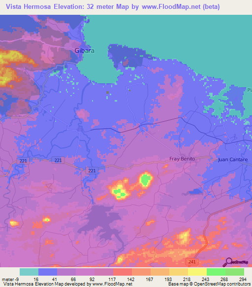 Vista Hermosa,Cuba Elevation Map