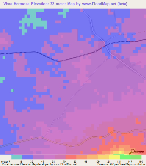 Vista Hermosa,Cuba Elevation Map