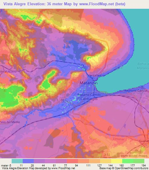 Vista Alegre,Cuba Elevation Map