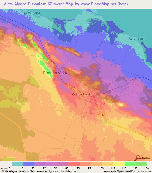 Vista Alegre,Cuba Elevation Map