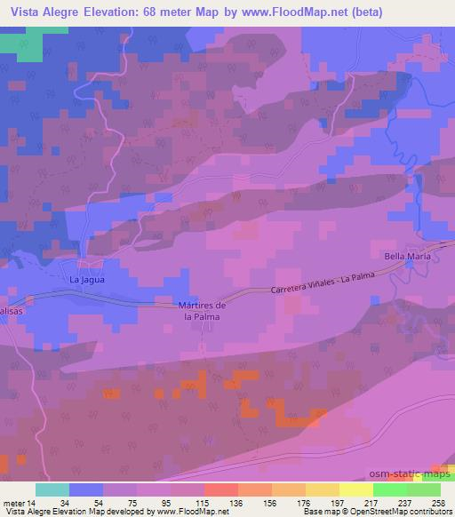 Vista Alegre,Cuba Elevation Map