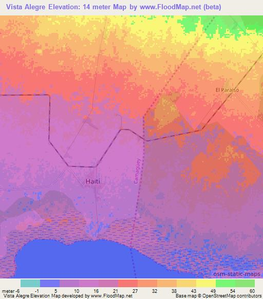 Vista Alegre,Cuba Elevation Map