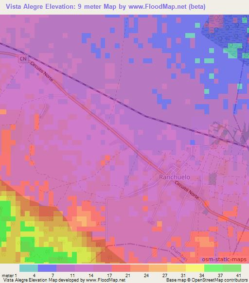 Vista Alegre,Cuba Elevation Map