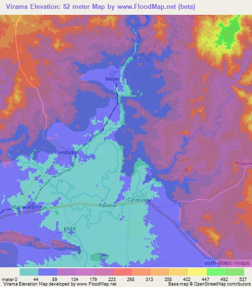 Virama,Cuba Elevation Map