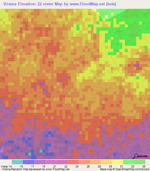 Virama,Cuba Elevation Map