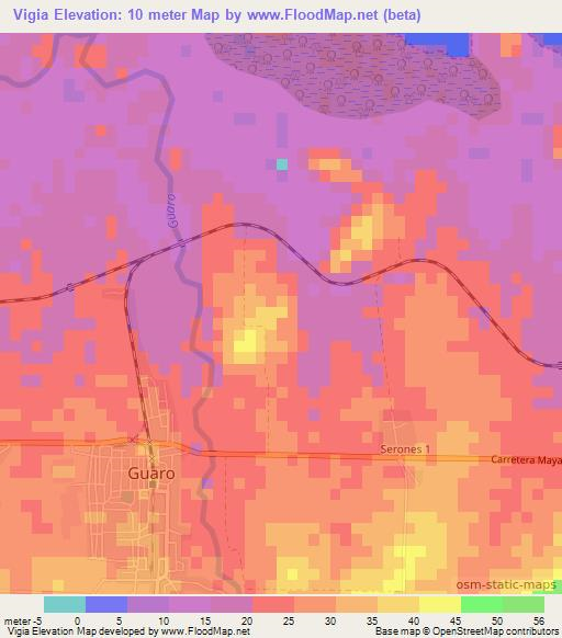 Vigia,Cuba Elevation Map