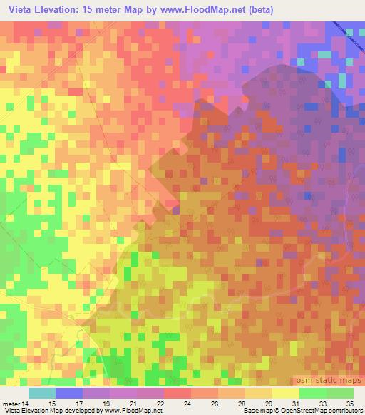 Vieta,Cuba Elevation Map