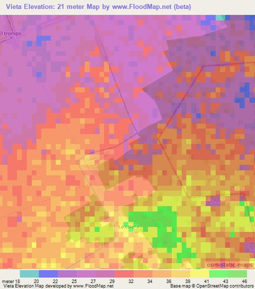 Vieta,Cuba Elevation Map