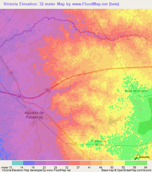Victoria,Cuba Elevation Map