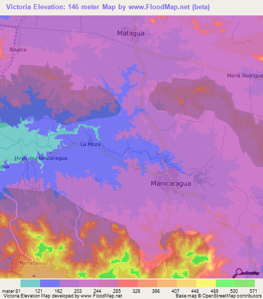 Victoria,Cuba Elevation Map