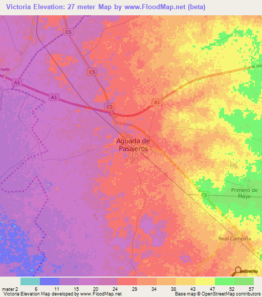 Victoria,Cuba Elevation Map