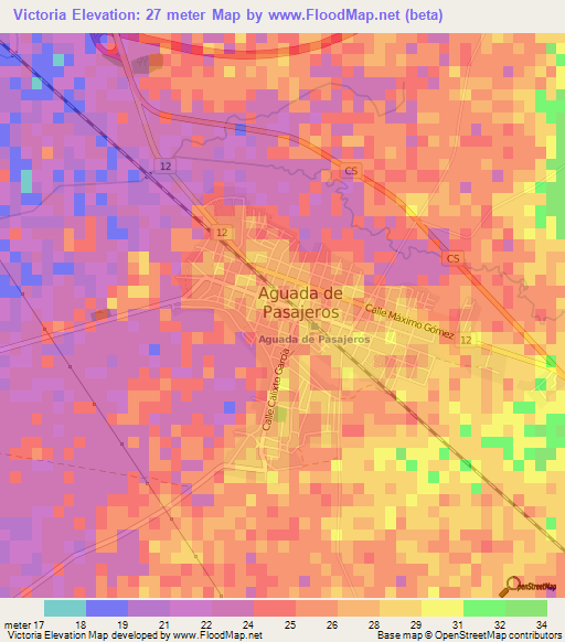 Victoria,Cuba Elevation Map