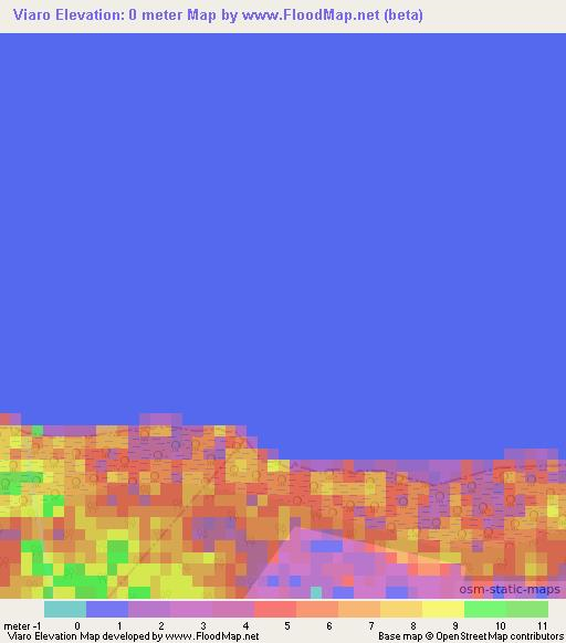 Viaro,Cuba Elevation Map