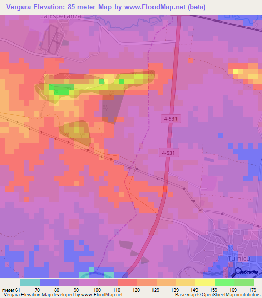 Vergara,Cuba Elevation Map