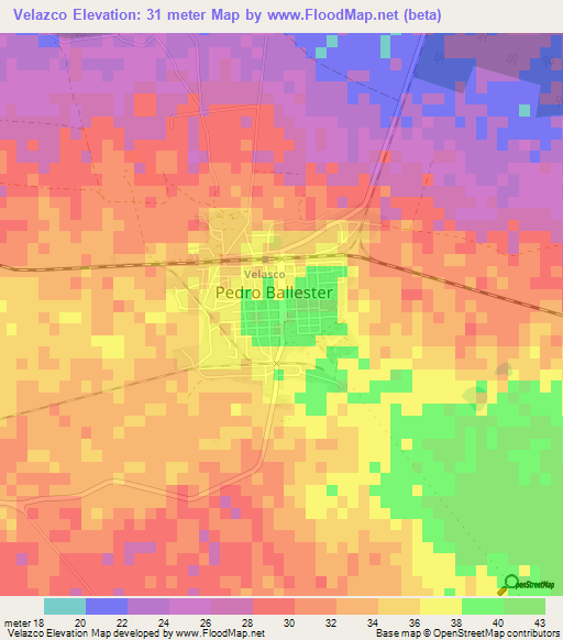 Velazco,Cuba Elevation Map