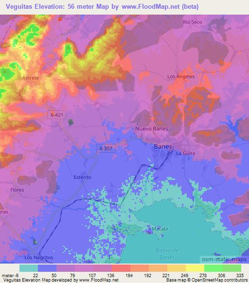 Veguitas,Cuba Elevation Map