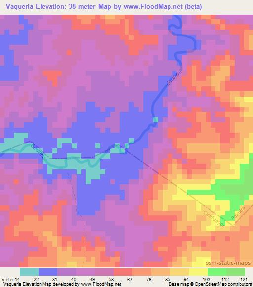 Vaqueria,Cuba Elevation Map