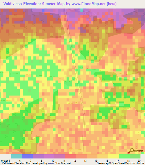 Valdivieso,Cuba Elevation Map
