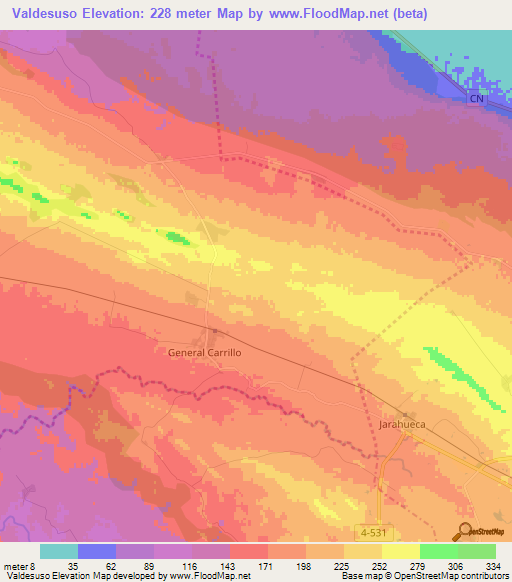 Valdesuso,Cuba Elevation Map