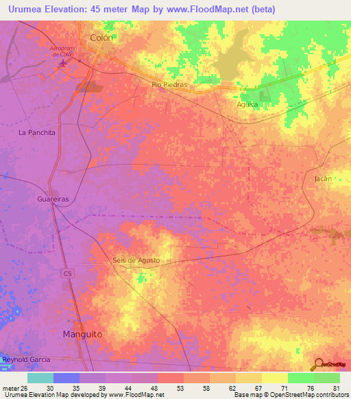 Urumea,Cuba Elevation Map