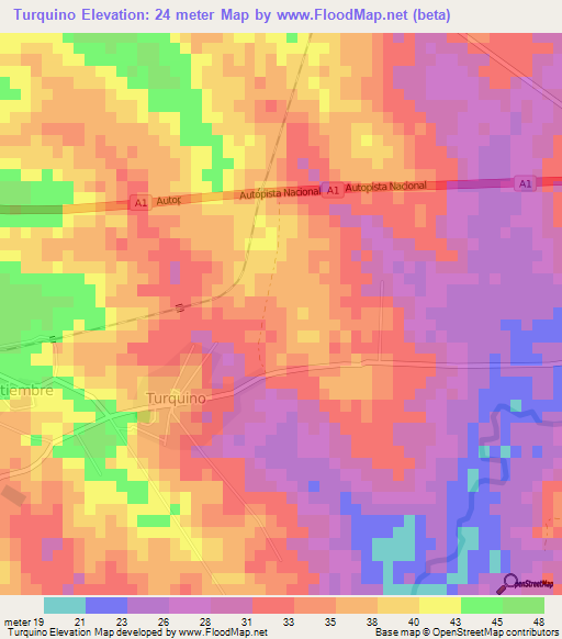 Turquino,Cuba Elevation Map