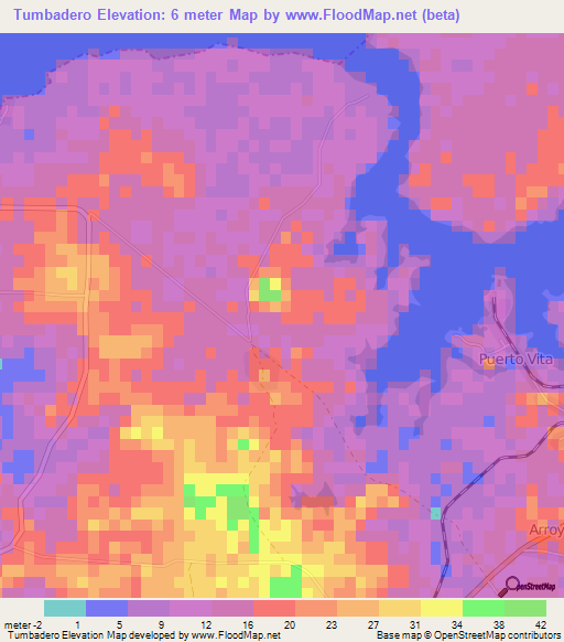 Tumbadero,Cuba Elevation Map