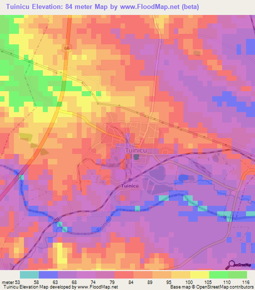 Tuinicu,Cuba Elevation Map