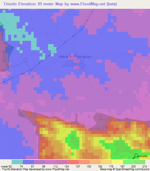 Triunfo,Cuba Elevation Map