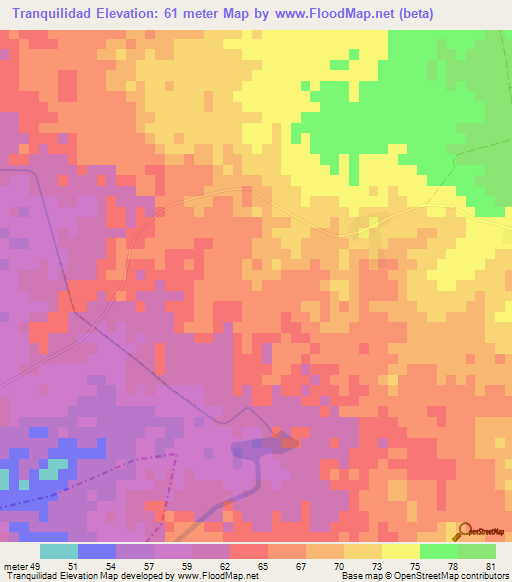 Tranquilidad,Cuba Elevation Map