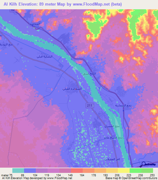 Al Kilh,Egypt Elevation Map