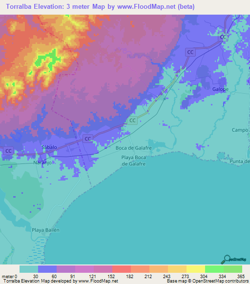 Torralba,Cuba Elevation Map