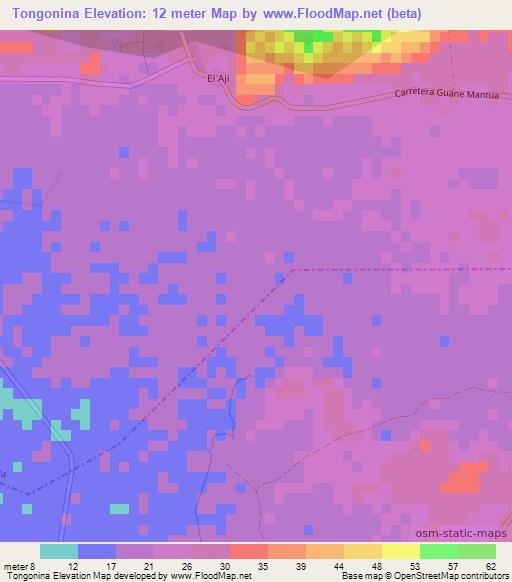 Tongonina,Cuba Elevation Map