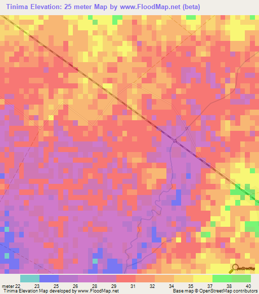 Tinima,Cuba Elevation Map