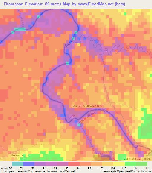 Thompson,Cuba Elevation Map