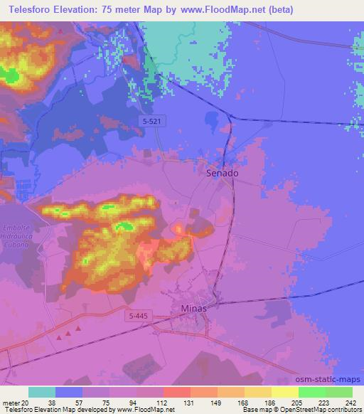 Telesforo,Cuba Elevation Map