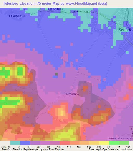 Telesforo,Cuba Elevation Map