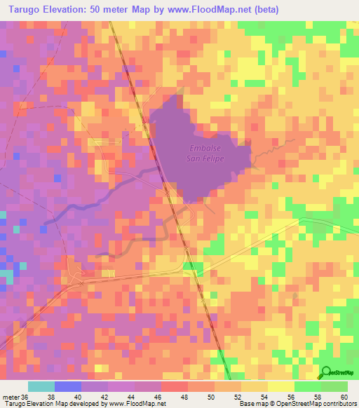 Tarugo,Cuba Elevation Map
