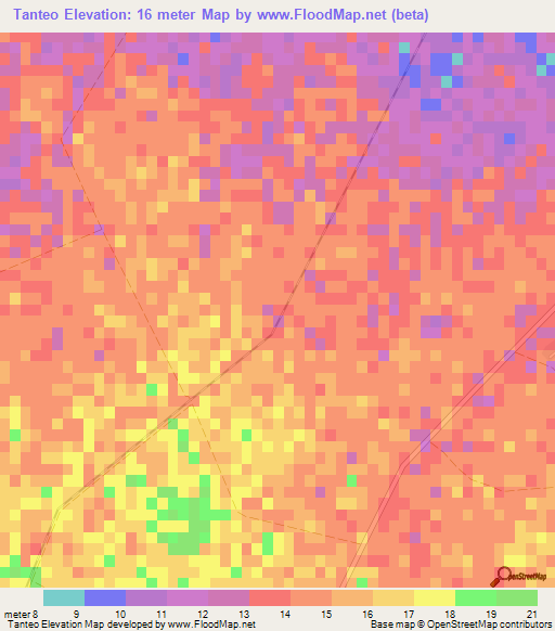 Tanteo,Cuba Elevation Map