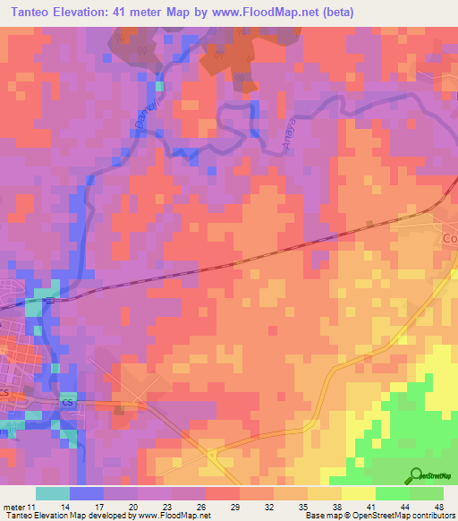 Tanteo,Cuba Elevation Map