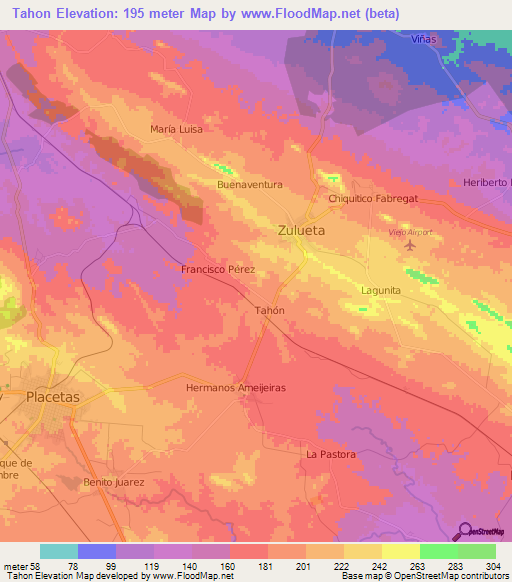 Tahon,Cuba Elevation Map