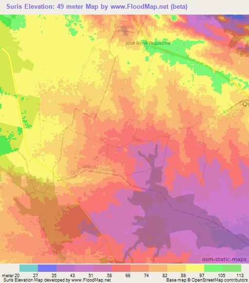 Suris,Cuba Elevation Map
