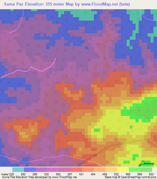 Suma Paz,Cuba Elevation Map