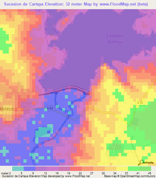 Sucesion de Cartaya,Cuba Elevation Map