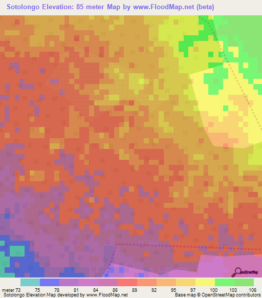 Sotolongo,Cuba Elevation Map