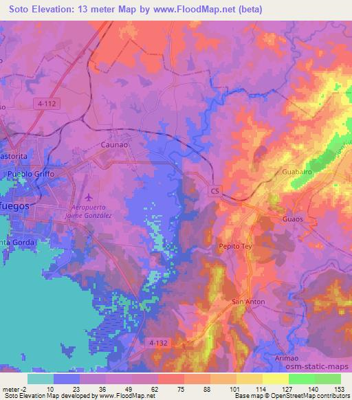 Soto,Cuba Elevation Map