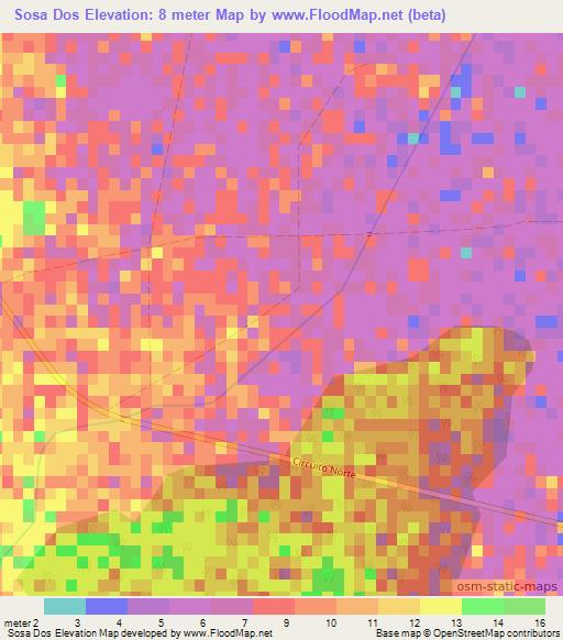 Sosa Dos,Cuba Elevation Map