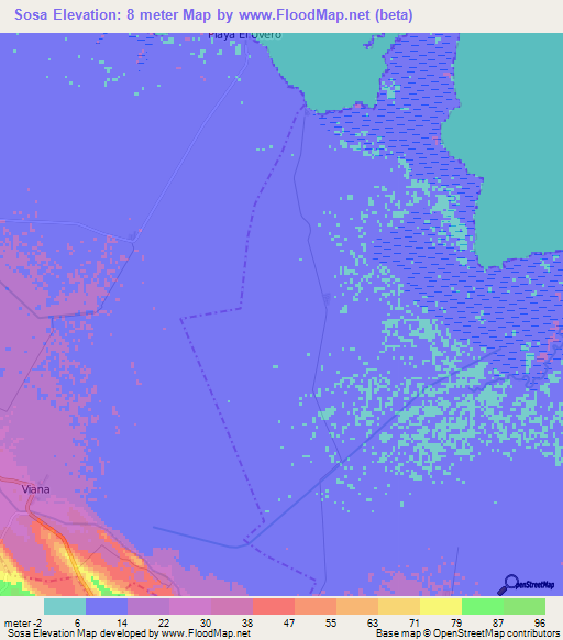 Sosa,Cuba Elevation Map