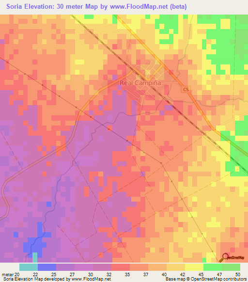 Soria,Cuba Elevation Map