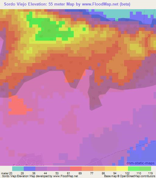 Sordo Viejo,Cuba Elevation Map